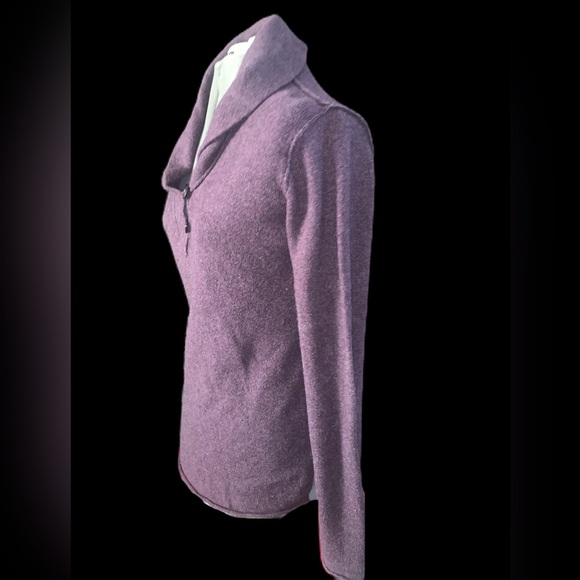 GAP Women’s Purple Plum Sweater Inside out Seam Cowl Neck with Button Size L - Picture 3 of 6
